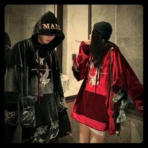 Yoomore national fashion Eagle embroidery Pullover